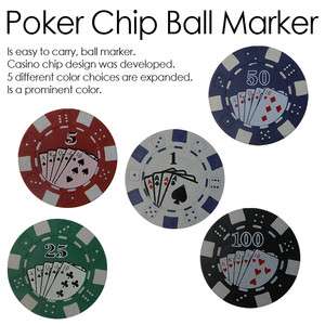 New Golf Ball Marker Poker Chip  5 Different Kinds  