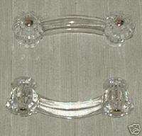 Fluted 10 sides Crystal Cabinet Handle Pulls Ice Clear  