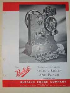 Vtg Buffalo Forge Catalog~Locomotive Spring Shear&Punch  