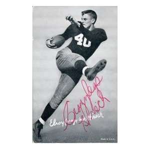  Elroy Hirsch Autographed Black & White Postcard Sports 