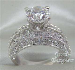 5ct Brilliant Cut Engagement/Wedding Ring Set, Size 9  