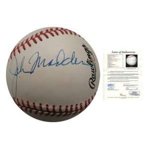  John Madden Autographed Baseball, certified authentic by 