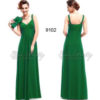 New Sexy Green Crystal like Beads Full Length Evening Gown 09102GR 