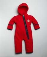 Moncler INFANT rosso fleece hooded coverall style# 318130801