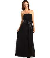 Donna Morgan   Kelly Chiffon Strapless Gown with Charmuse Sash
