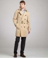   Burberry Prorsum honey cotton belted trench coat style# 314642001