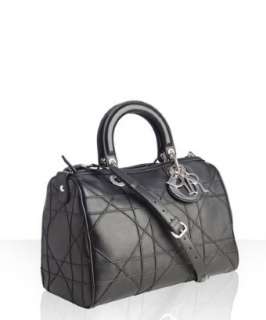 Christian Dior black cannage stitched leather Granvilel convertible 