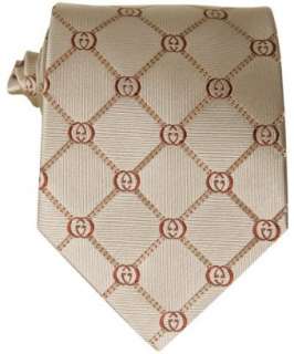 Gucci gold silk chainlink GG logo tie   