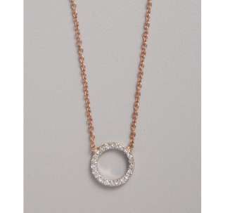 Julieri diamond and rose gold Molly circle pendent necklace