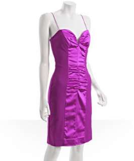 Nicole Miller fuchsia ruched sateen sweetheart dress   up to 