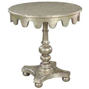  Ty Pennington Round Accent Table with Silver Leaf Finish 