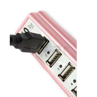 10 PORTS USB HUB 2.0 High Speed with Power Adapter Pink  
