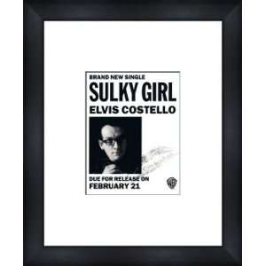 ELVIS COSTELLO Sulky Girl   Custom Framed Original Ad   Framed Music 