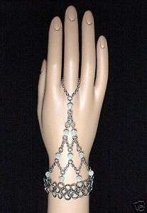 Handflower Slave Bracelet Moonstone Gem Chain SCA Renn  