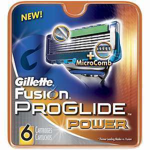 Gillette Fusion Proglide Power 6 Cartridges 047400307780  