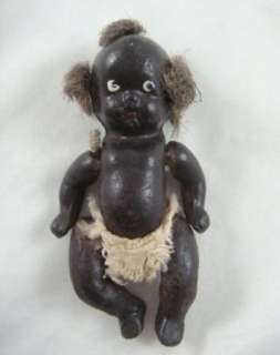   Vintage Early 1900s Black Bisque Jointed Doll Baby Made In Japan