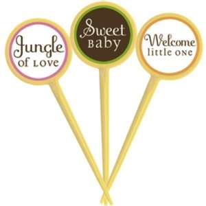  King or Queen of the Jungle Cupcake Picks   Baby Shower Party Picks 
