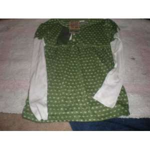  Fashion Style Green and White Girls Blouse size 14 with 