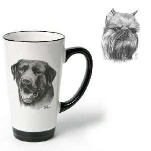   Cup with Brussels Griffon (Black and white, 6 inch)