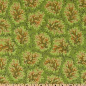 44 Wide Philip Jacobs Spring 09 Coral Leaf Green Fabric 