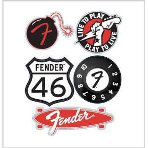  Fender® 46 Sticker Pack Musical Instruments