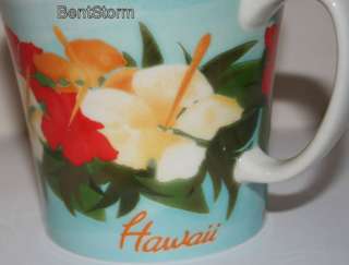 Starbucks Coffee MUG HAWAII 50th STATE FLOWER LEI Hibiscus 14 oz BONE 