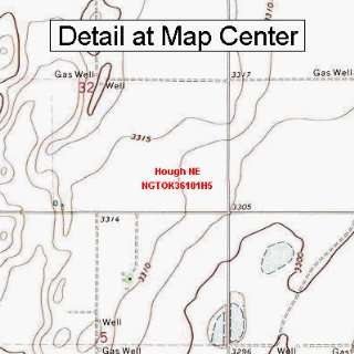   Topographic Quadrangle Map   Hough NE, Oklahoma (Folded/Waterproof