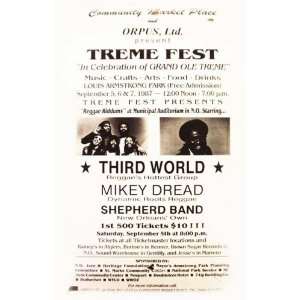 Third World Mikey Dread Reggae Concert Poster 1987 