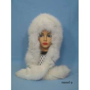  Eskimo Style Pure White FOX & MINK TWO SIDED FUR Hat 