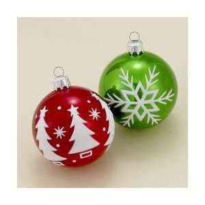   Green with Design Shatterproof Christmas Ball Ornaments 3 Home