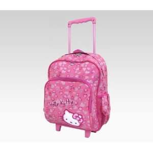  Hello Kitty Pink Leopard Rolling Backpack 