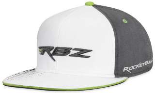 TAYLORMADE RBZ ROCKETBALLZ FLAT BILL GOLF HAT CAP WHITE/GREY L/XL NWT 