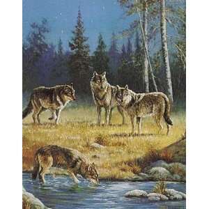  Moonlit Wolves Poster Print
