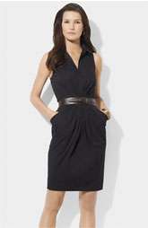 Lauren by Ralph Lauren Belted Sleeveless Shirtdress $154.00