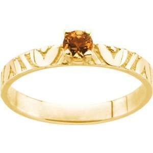   Karat Yellow Gold Childrens Genuine Citrine November Birthstone Ring