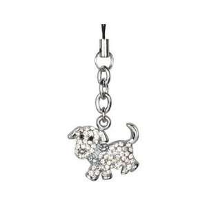   Cell Phone Charm Strap Silver Diamond Puppy Cell Phones & Accessories