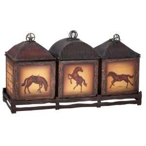   Old Western Style Finial Horse Boxes with Tray