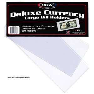 10 BCW Large Bill Holders, Hard Clear Money Protector For Old Large 