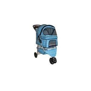  Classic Blue Grid 3 Wheel Pet Stroller