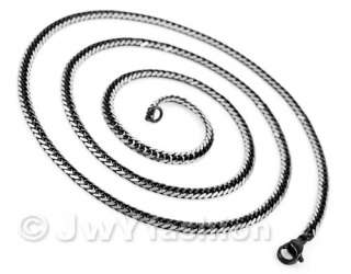5MM 11 29 Black Stainless Steel Necklace Twist Chain vj741  