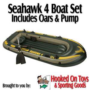 Intex Seahawk 4 Boat Set Four Person Inflatable Raft  