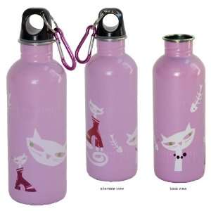  EcoUsable 16 oz Stainless Steel Bottle   Pink Meow 