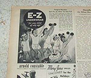 1945 E Z little boys girls Underwear VINTAGE AD  