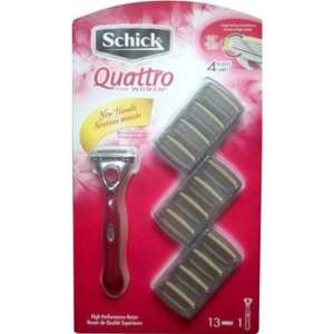  Schick Quattro for Women Razor with 12 Refill Cartridges 