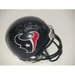Steve Slaton Signed Houston Texans Mini Helmet