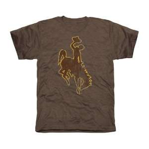  Wyoming Cowboys Distressed Primary Tri Blend T Shirt 