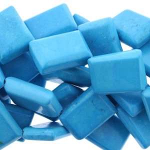 Blue Magnesite  Diagonal Rectangle Puffy   21mm Height, 15mm Width 