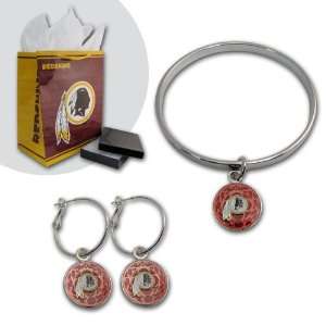   Specialties Washington Redskins Bracelet and Hoop Earring Set Sports