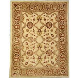  74 x 96 Ivory Hand Knotted Wool Ziegler Rug Furniture 
