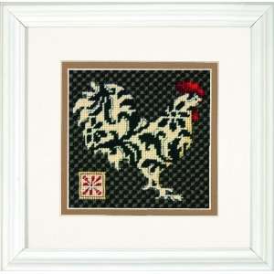   Needlepoint, Black and White Rooster Arts, Crafts & Sewing